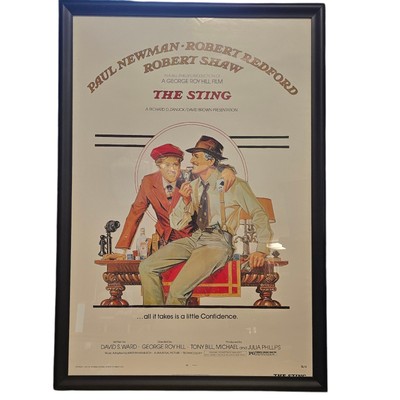 Framed The Sting 1974 Movie Poster Paul Newman Robert Redford 42.5''x29.5'' 