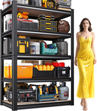 5-Tier Garage Shelving Heavy Duty Storage Shelves, Metal Adjustable Shelving Uni