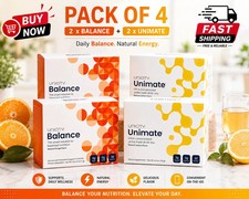 Unicity Balance Natural Orange & Unimate Lemon | Pack of 4 (2+2) | Free Shipping