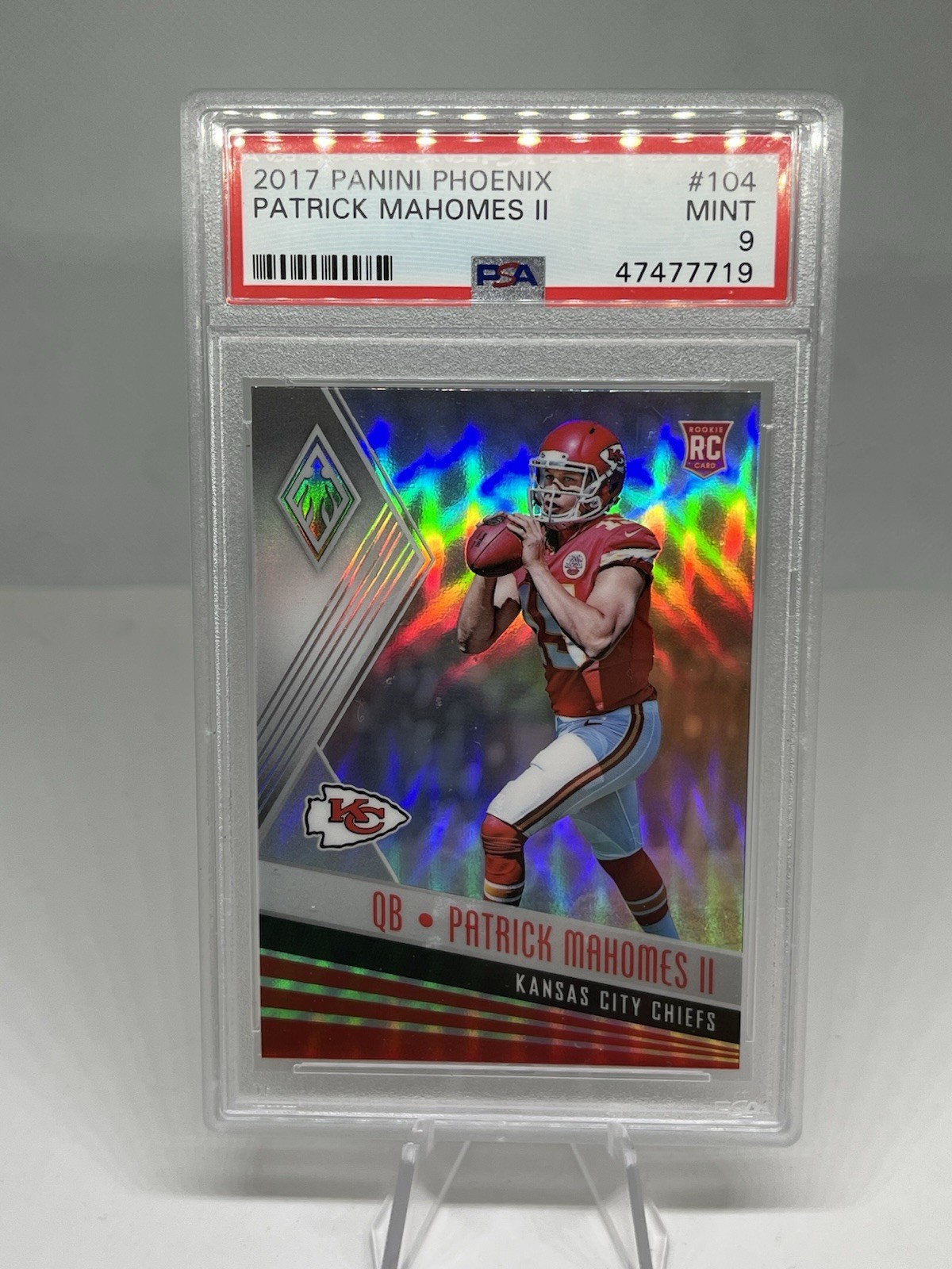 2017 Panini Phoenix PATRICK MAHOMES II Rookie RC #104 PSA 9 Chiefs Card