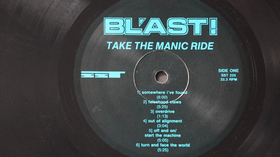 Bl'ast! – Take The Manic Ride LP VINYL 1st PRESS HARDCORE ROCK PUNK 1989 TOP - Bild 2 von 4