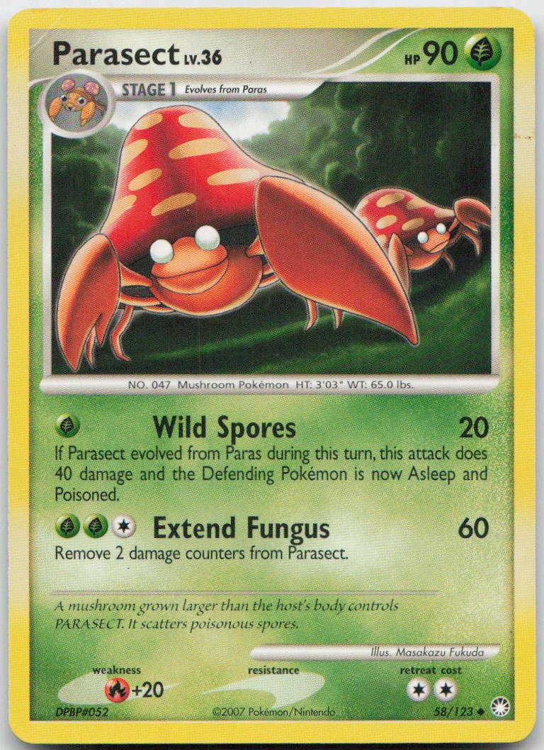Parasect 58/123 Uncommon Mysterious Treasures Pokemon MP