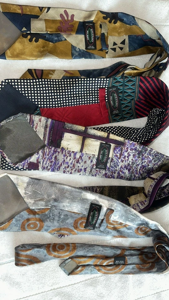 Lindas gravatas Stefano Milano! Pacote feito na Itália para 4 - Imagem 2 de 4