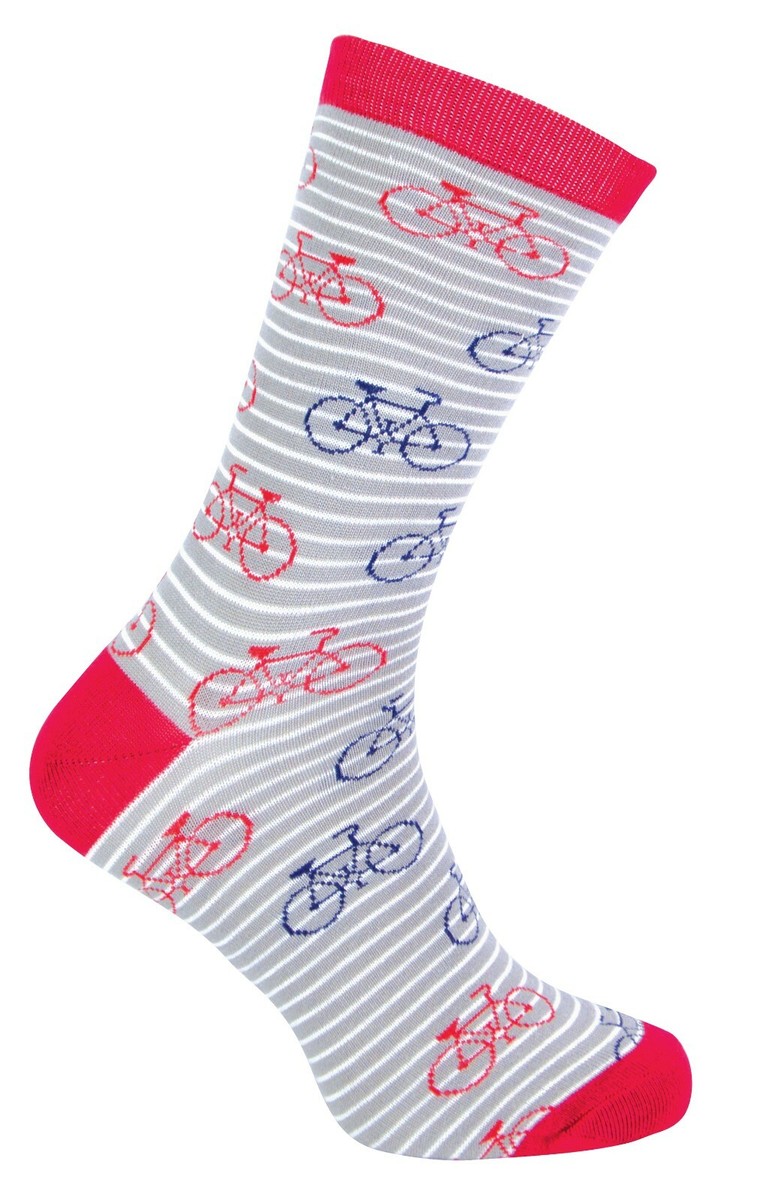 KEVRDRT Fahrradsocken Herren 38-45 - Weiße Radsocken Mit Fahrrad-Motiv