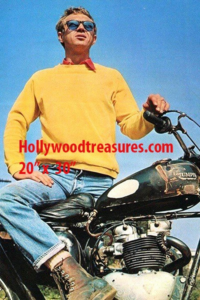 Steve McQueen Triumph Motorcycle Biker Motocross Photo Poster 20