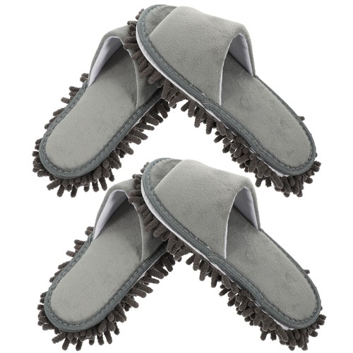 2 Pairs Schuhabdeckung Des Bodens Mopp-Hausschuhe Für Damen Männer Und Frauen