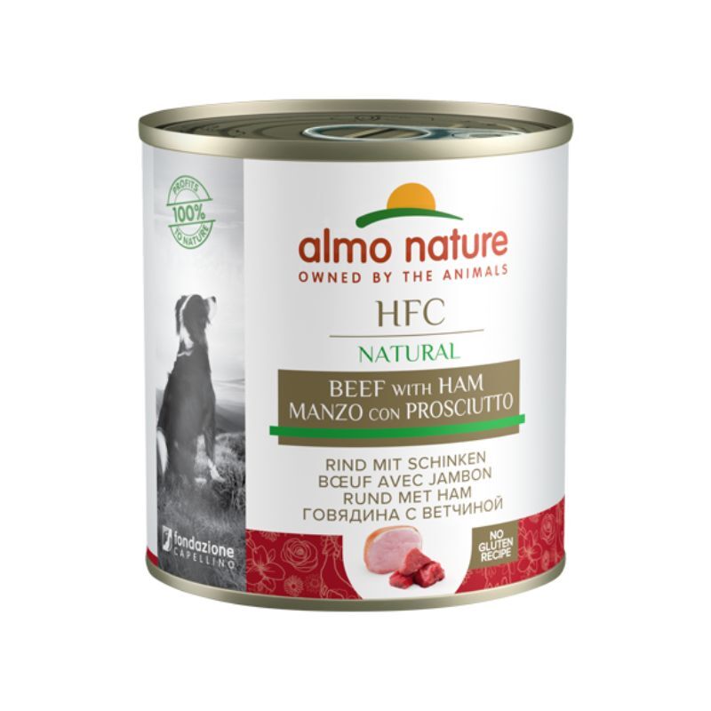 Almo nature dog hfc natural manzo con prosciutto 290gr