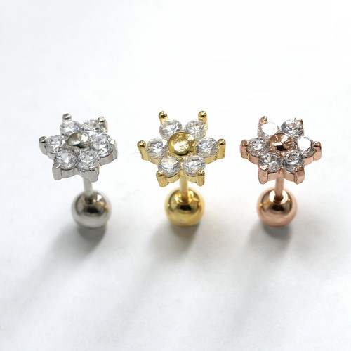 Gem Crystal Ear Cartilage Helix Ring Bar Stud Ear Cuff Climber Piercing Earring - Picture 27 of 268