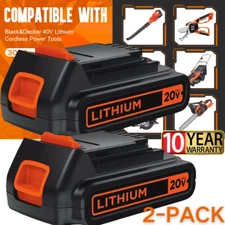 2Pack 20V Lithium-ion 1.5AH Battery for BLACK+DECKER 20 Volt LBXR20 LBX20 LB20