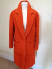 Jaeger Orange Wool Mix Coat With Pockets - Size S/m