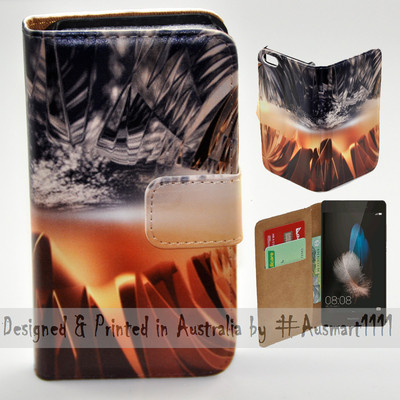 For Huawei Series - 2 Element Collide Theme Print Wallet Mobile Phone Case Cover