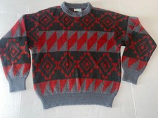 Benetton Vintage Men  s Sweater Made In Italy Geo Design Med