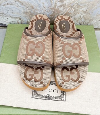 Gucci Monogram Jumbo GG Angelina Platform 55mm Slide Sandals | eBay