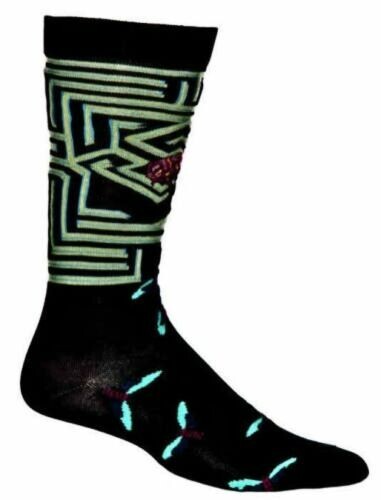 Sinister Maze Ozone Men's Crew Socks Size 10-13 Black Novelty Moth Fashion New - Picture 1 of 1