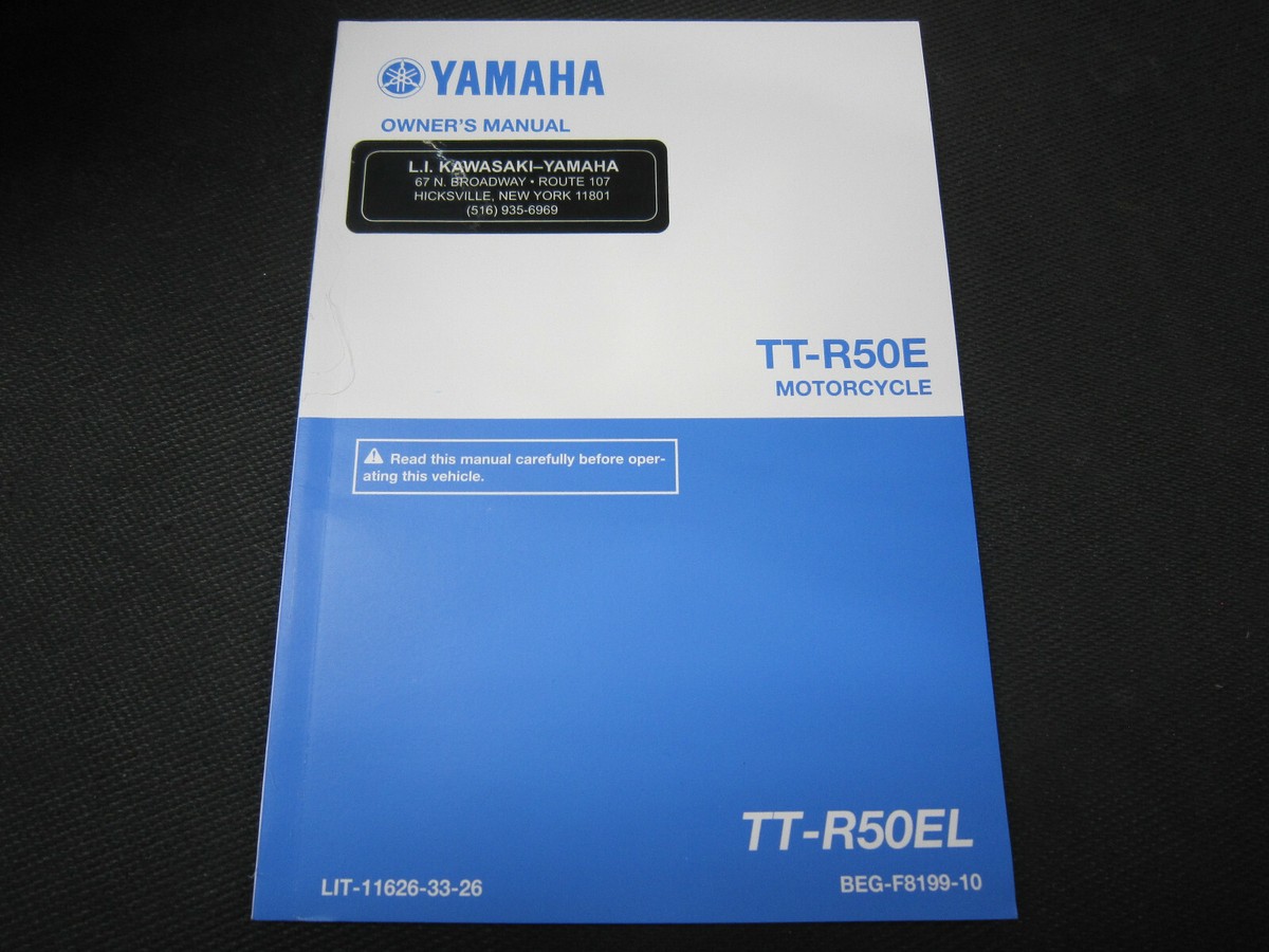 Yamaha TT-R50E Original Owners Manual LIT-11626-33-26 New | eBay
