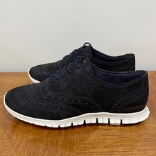 Cole Haan Zerogrand Wingtip Oxford Sparkle Shoe Womens 5B Fits 4  Navy Hole II