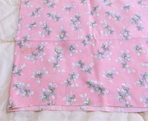 #2 Vtg Feed Sack Fabric/Quilt/Material Pink W/Gray & Yellow Flowers Still A Sack - Picture 5 of 5