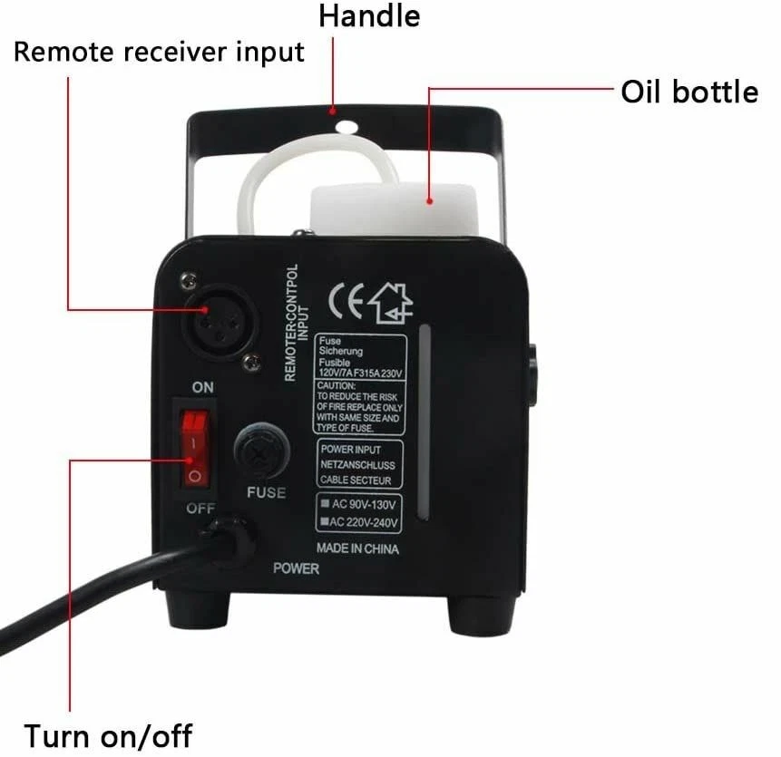 🙂 MÁQUINA DE HUMO DE NIEBLA PROFESIONAL 400W CON CONTROL REMOTO 3 MT. fiesta