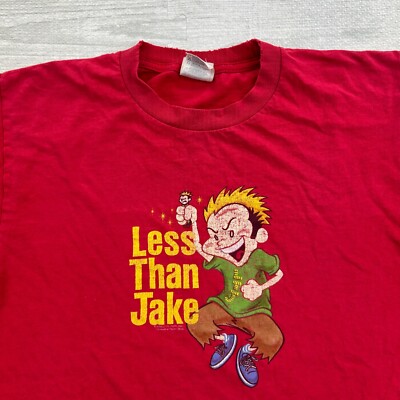 Vintage 2003 Less Than Jake Shirt Size Medium Red Pez Man Pop Punk