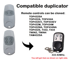For TOP432EE, TOP434EE Remote Control Duplicator 4-Channel 433.92MHz.