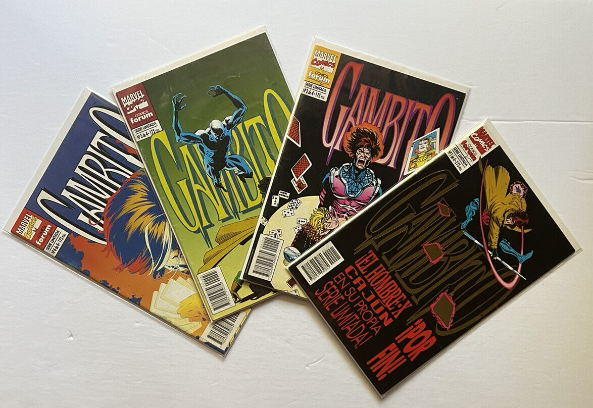 GAMBIT GAMBITO #1 2 3 4 Marvel Comics Set, Spanish Variants, X-Men, mid  grades