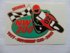 2002 NW 200 Supporters Club Sticker (1977-2002). Unused