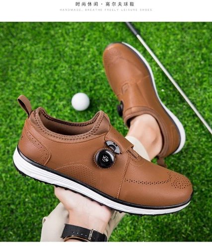 Zapatos de Golf de Entrenamiento Hombres Cuero Impermeables Antideslizantes Caminar Tenis Botas de Golf - Imagen 19 de 25