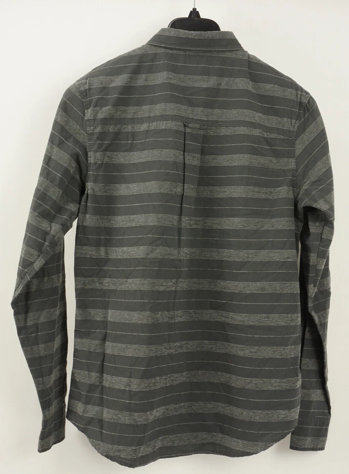 New 79$ SOVEREIGN CODE Eunice Mens Small Long Sleeve Gray Stripe Button Up Shirt - Image 2 of 4