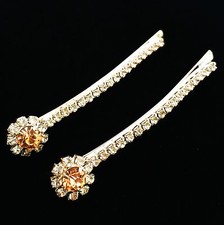 USA Quality Bobby Pin Hair Clip using Swarovski Crystal Hairpin Champagne