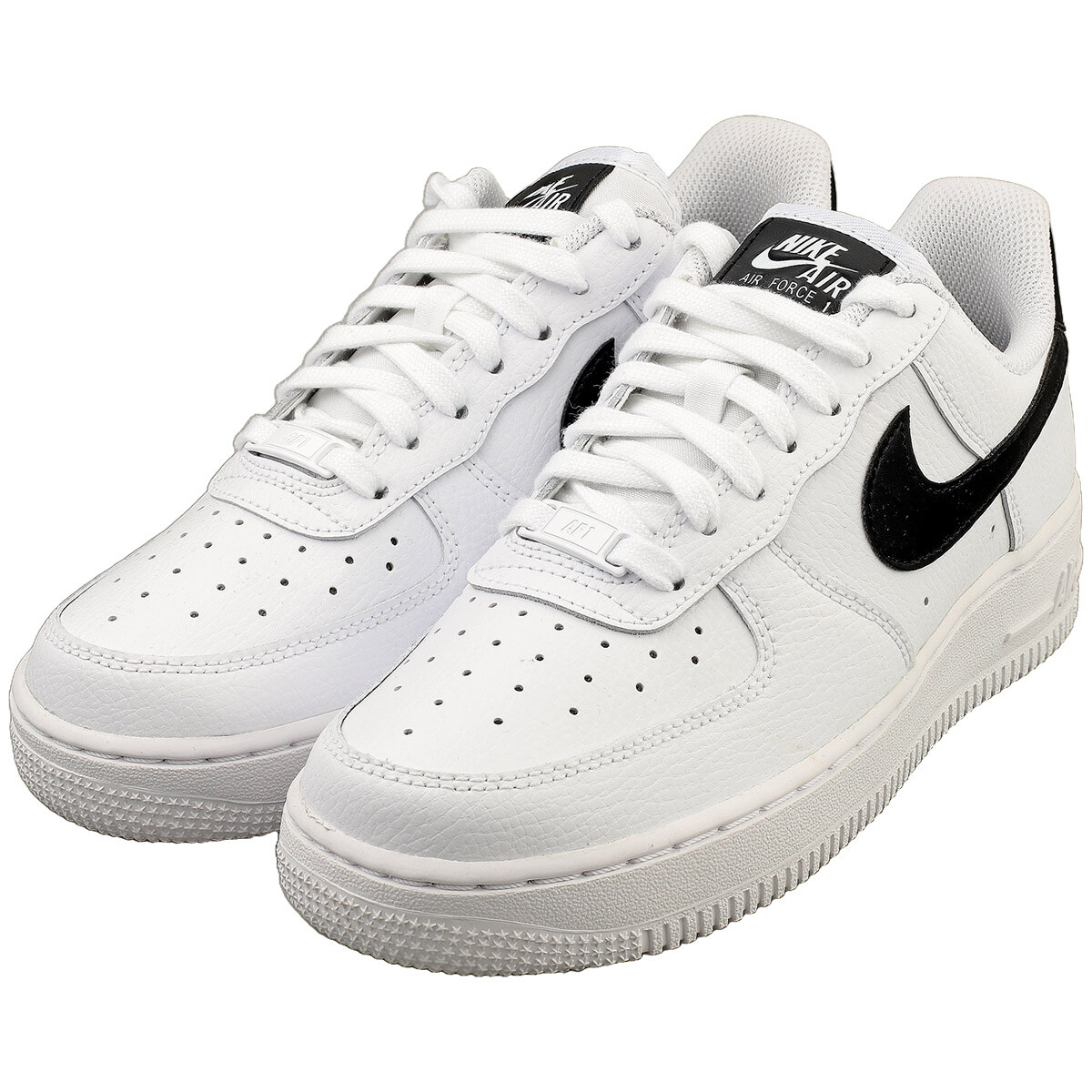 Nike Air Force 1 07 Womens Fashion Sneakers in White Black Nike Air Force 1 07 Womens Fashion Sneakers in White Black