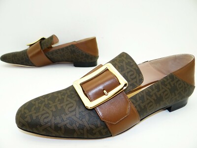 Bally Janelle Slipper Mokassins Halbschuhe Damen Schuhe Leder Gr.40 Cognac