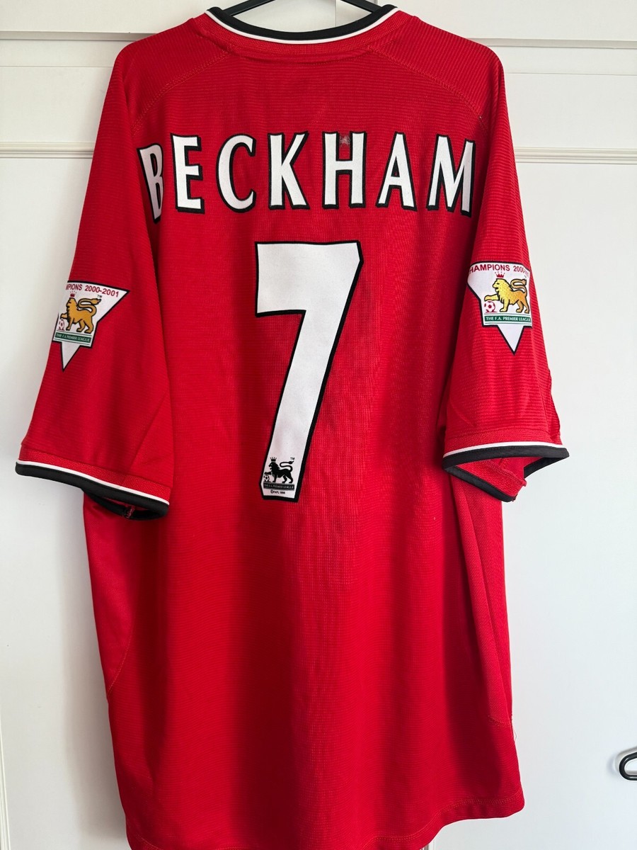 Manchester United Beckham 7 2000-2002 Home Football Shirt Size XL