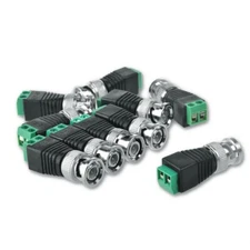 10 Male Coax CAT5 To Coaxial BNC Cable Connector adapter Camera CCTV Video Balun
