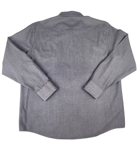 UNTUCKit Flannel Button Up Dress Shirt Gray Long Sleeve Front Pocket Men's XL - Picture 2 of 7
