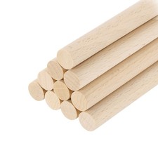 Wooden Dowel Rods, 8mm 1/4 x 6 Inch Round Wooden Rod for DIY,Pack of 10