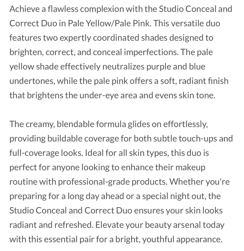 MAC RARE Conceal & Correct Duo In Pale Yellow / Pale Pink New In Box 💯Authentic - Image 3 of 4