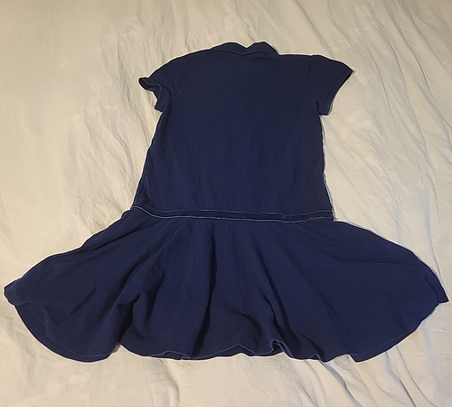 Polo Ralph Lauren Girls Uniform Tennis Dress Sz Large 12-14 Navy Blue Pique - Picture 8 of 9