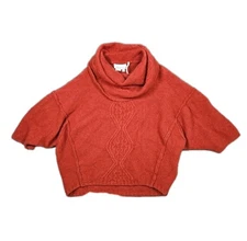 Anthropologie Sweater Womens Large Cashmere Collection Turtleneck Kimono Red 