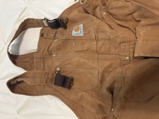 Carhartt R03 BRN Artic Quilt Lined Duck Bib Overalls Brown Size 42 Inseam 30