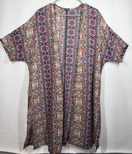 Earthbound Trading Co Womens XL Open Kimono Style Cardigan Short Sleeve Ancient