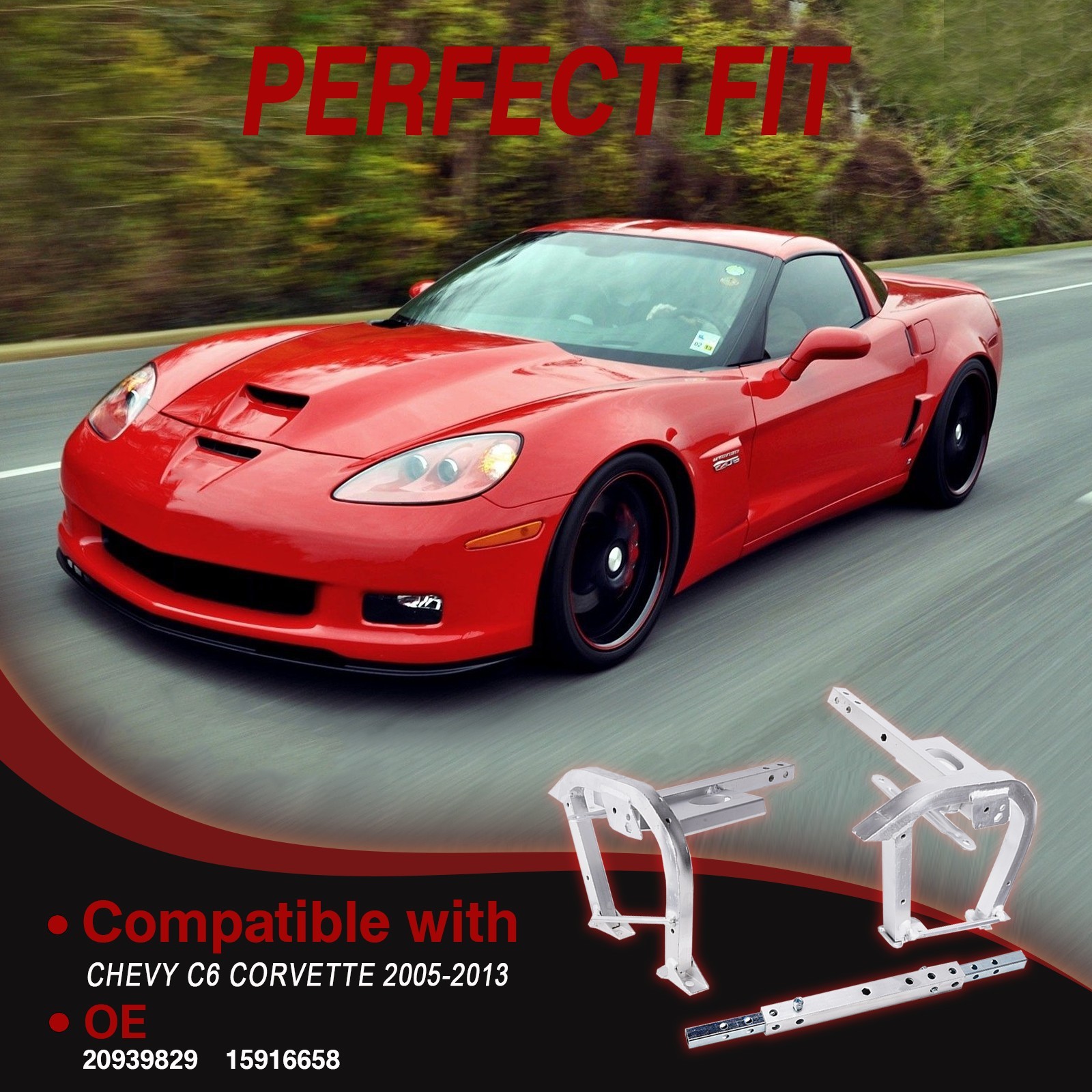 Lower Radiator Core Support Skid Bar Plate For 2005-2013 Corvette C6 ...