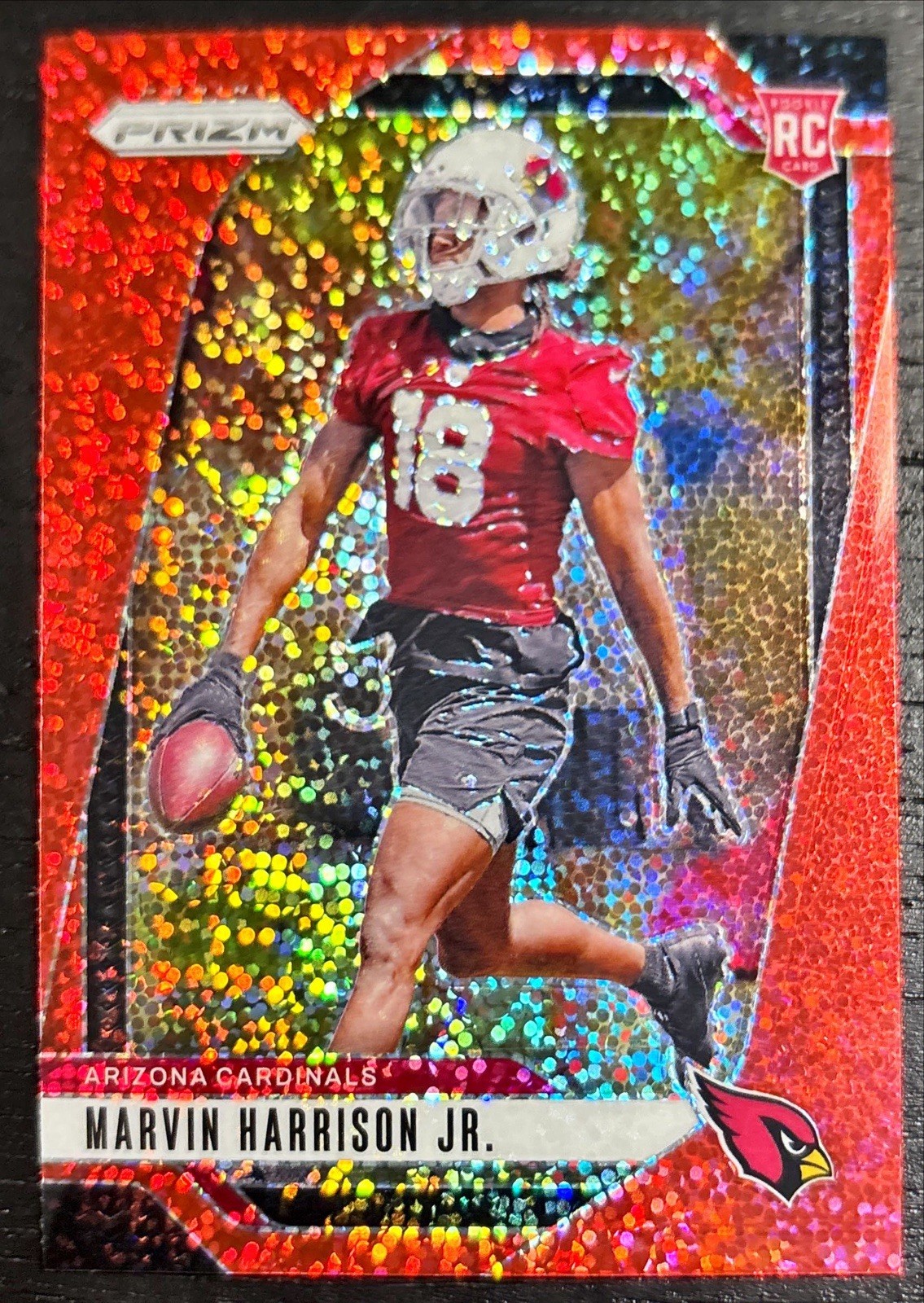 Marvin Harrison Jr .2024 Panini Prizm Rookie Red Sparkle Prizm #375 Cardinals