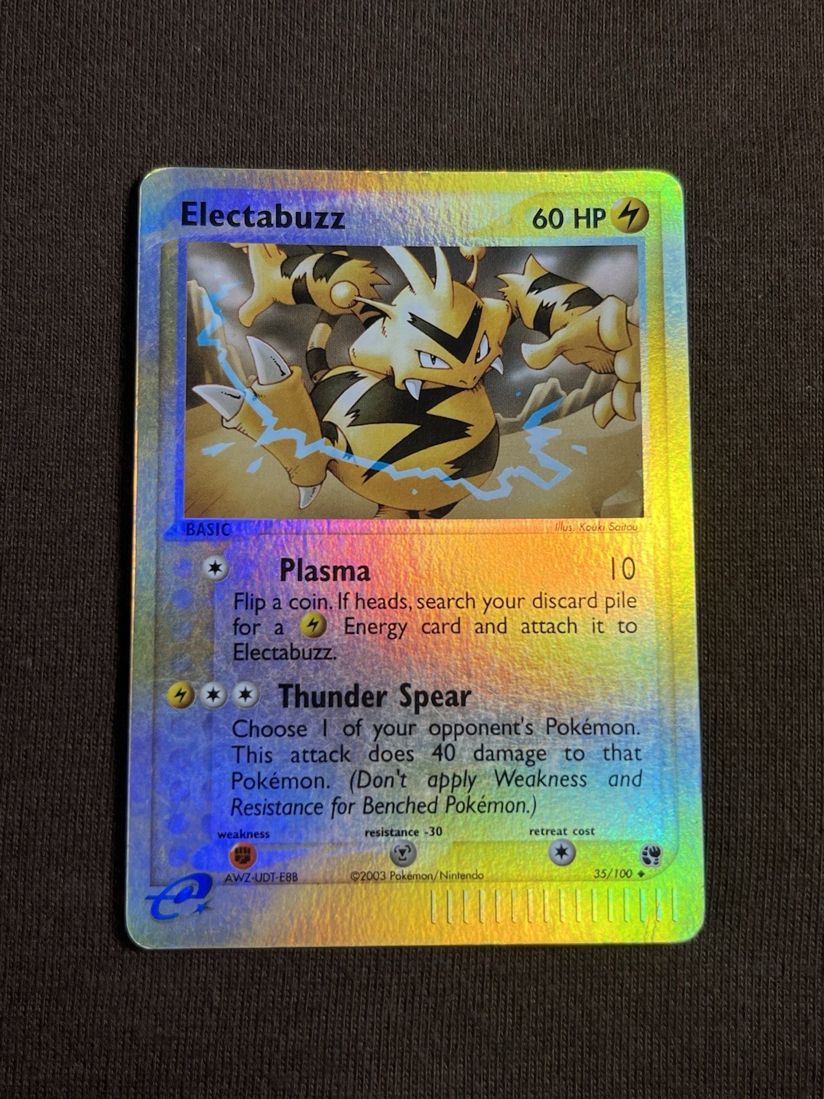 Pokemon Card - Electabuzz Sandstorm 35/100 Reverse Holo Uncommon