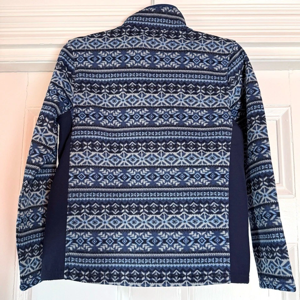 Jaqueta nova com etiquetas Vineyard Vines Boy's Fairisle suéter estampa de lã azul Deep Bay M - Imagem 2 de 4