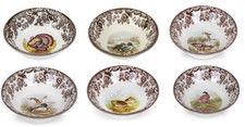 Spode woodland set of SIX  Ascot  bowls- 6 designs  style---3618---