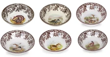 Spode woodland set of SIX  Ascot  bowls- 6 designs  style---3618---