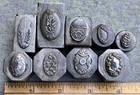 Antique Steel Mold Die Hub Stamp Jewelry Tool Pendant Ornate Oval Flower Great  — photo 1