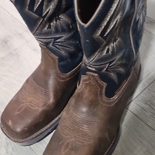 Mens Leather Western Cowboy Boots Brown/Black...