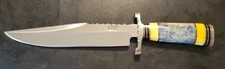 Impact Cutlery Custom D2 Steel Hunting Bowie Knife Camel Bone Handle- 2317