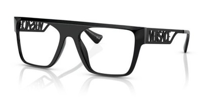 Versace VE 3326U 5380 Black Plastic Rectangle Eyeglasses 55mm